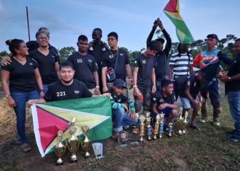 Young motocross riders represent Guyana in Suriname