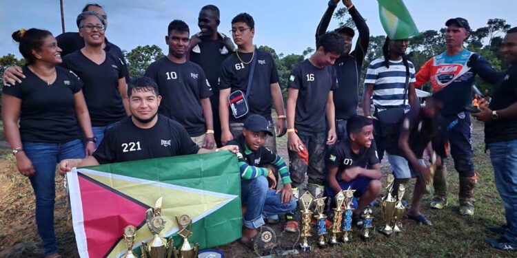 Young motocross riders represent Guyana in Suriname